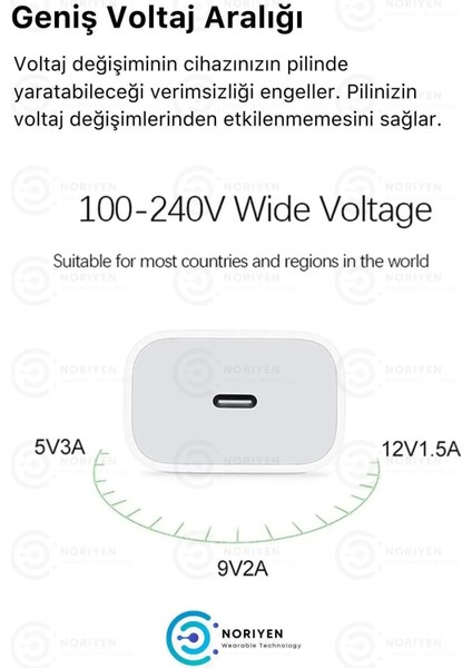 iPhone Tüm Serilere Uyumlu 20W Hızlı Şarj Seti Adaptör ve Type C Lightning Kablosu