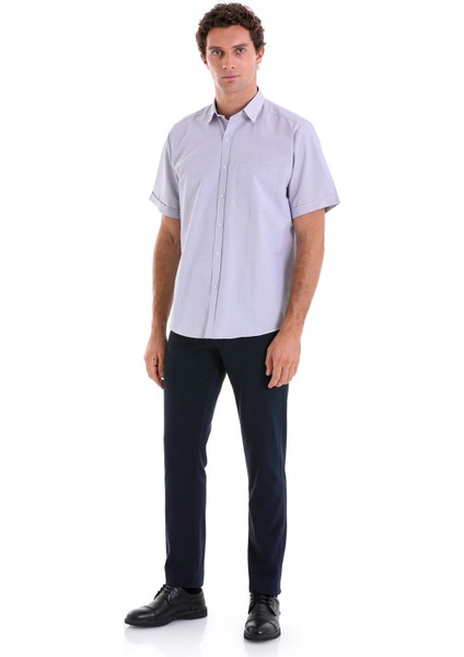 Mor K. Regular Fit Kareli Pamuklu Slim Yaka Kısa Kol Klasik Gömlek fırsatları