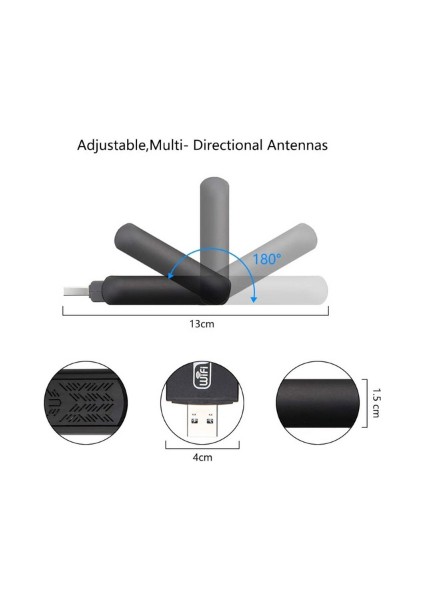 AC1200 Mbps Dual Band USB 3.0 Adaptör Kablosuz Wifi Alıcı