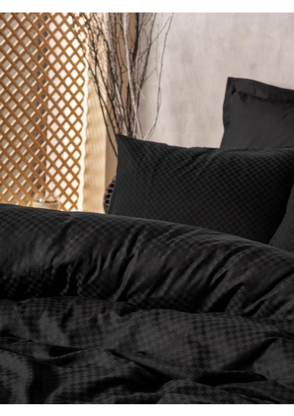 Cotton Bo x Plain Plaid Çift Kişilik Nevresim Takımı Siyah fiyatları