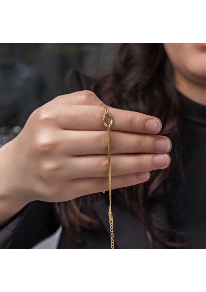 Gms Gold Dilek Düğüm Örgü Kadın Gümüş Bileklik