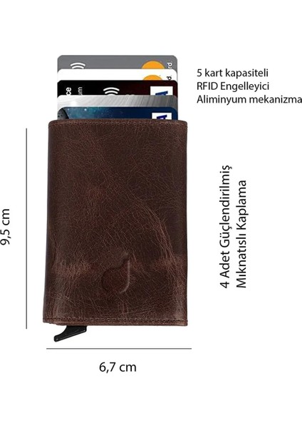 Mor Crazy Nubuk Deri Rfid Özellikli Mekanizmalı Erkek ve Kadın Akıllı Cüzdan Kartlık fiyatları
