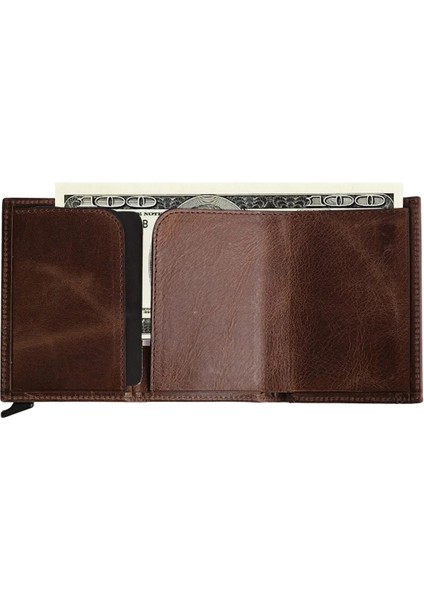 Mor Crazy Nubuk Deri Rfid Özellikli Mekanizmalı Erkek ve Kadın Akıllı Cüzdan Kartlık modelleri