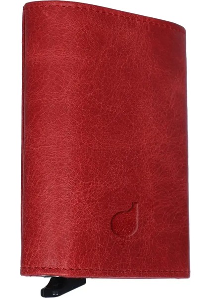 Mor Crazy Nubuk Deri Rfid Özellikli Mekanizmalı Erkek ve Kadın Akıllı Cüzdan Kartlık