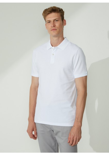 Polo Yaka Beyaz Erkek T-Shirt 4A9000000001
