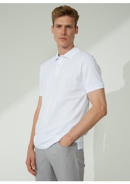 Polo Yaka Beyaz Erkek T-Shirt 4A9000000001 modelleri