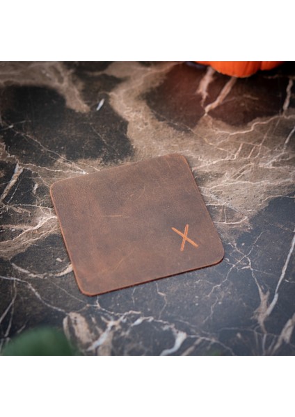 Minimal x Hakiki Deri Bardak Altlığı 6'lı Veya 4'lü Set - Gerçek Deri ve El Yapımı - Minimalist Tasarı modelleri