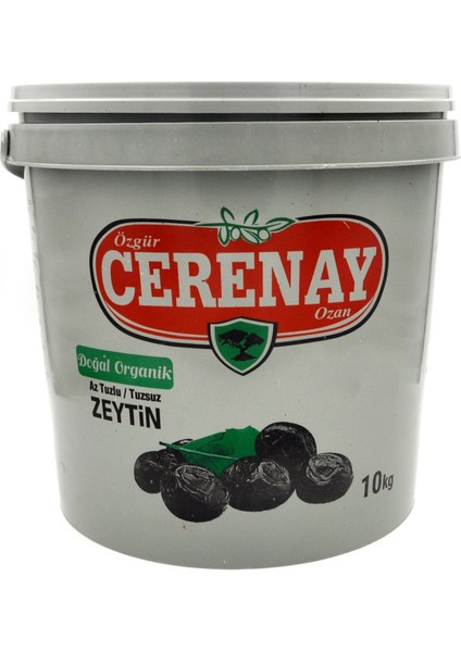 Cerenay Zeytincilik Az Tuzlu Gemlik Yağlı Sele Sofralık Siyah Kahverengi Zeytin 291-320 Kalibre 10 kg