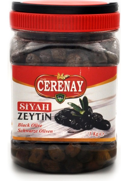 Cerenay Zeytincilik Az Tuzlu Gemlik Yağlı Sele Sofralık Siyah Kahverengi Zeytin 291-320 Kalibre 1 kg