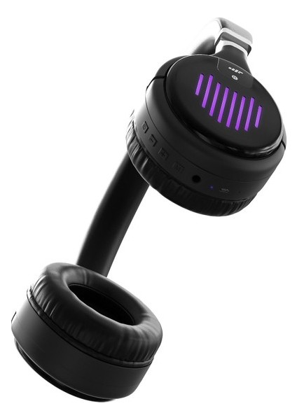 Mf Product Acoustic 0462 Kulak Üstü Işıklı Kablosuz Bluetooth Kulaklık Siyah (Yurt Dışından)