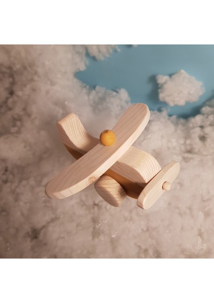 El Yapımı Ahşap Oyuncak Uçak, Eğitici, Kreatif, Vintage ve Doğal ve Güvenli Ahşap Bebek Oyuncak fiyatları