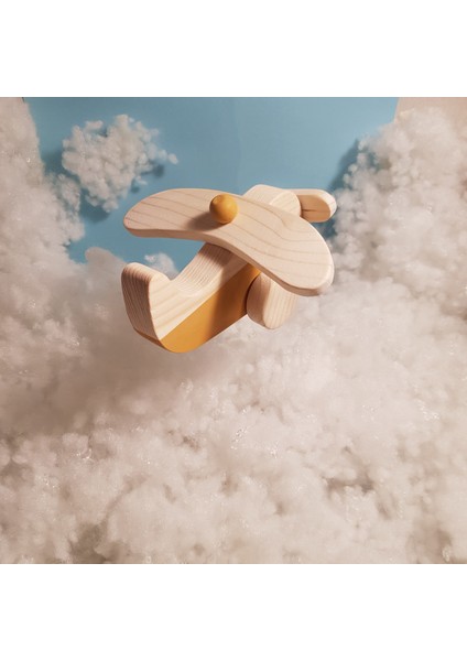 El Yapımı Ahşap Oyuncak Uçak, Eğitici, Kreatif, Vintage ve Doğal ve Güvenli Ahşap Bebek Oyuncak fırsatları