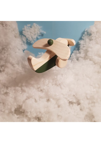 El Yapımı Ahşap Oyuncak Uçak, Eğitici, Kreatif, Vintage ve Doğal ve Güvenli Ahşap Bebek Oyuncak fırsatları