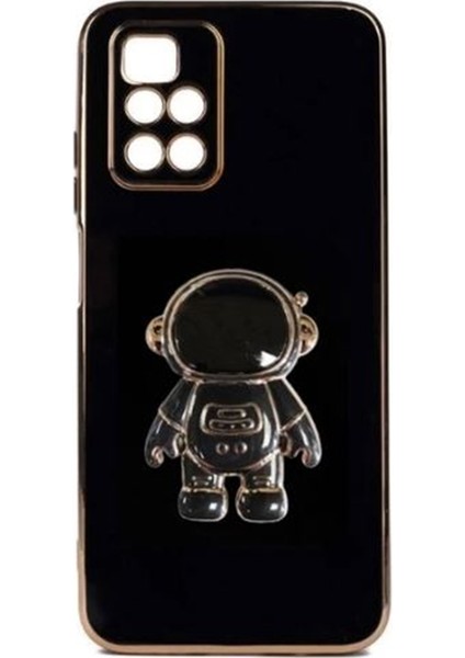 Xiaomi Redmi 10 2022 Kılıf Astronot Standlı Silikon + Ekran Koruyucu