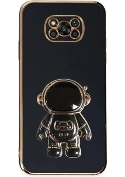 Xiaomi Poco X3 Kılıf Astronot Standlı Silikon + Ekran Koruyucu