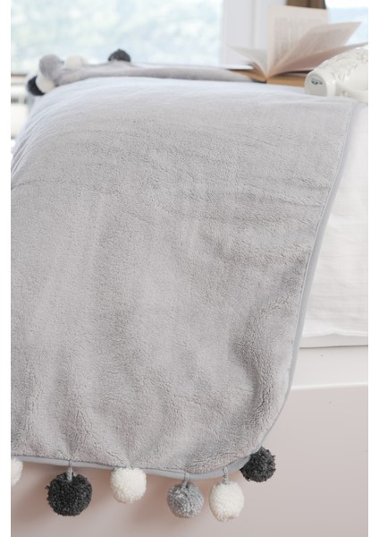 Softline Wellsoft Ponponlu Atkı /Şal/Etol /Yatak Runner