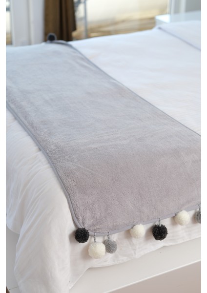 Softline Wellsoft Ponponlu Atkı /Şal/Etol /Yatak Runner