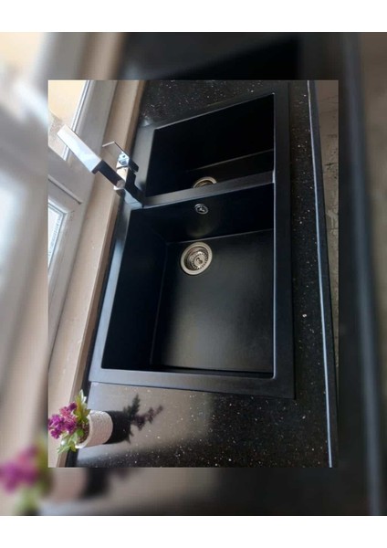 Eviye Siyah Renk 81x50 Cm Özel Gözlü Mutfak Eviyesi fiyatları