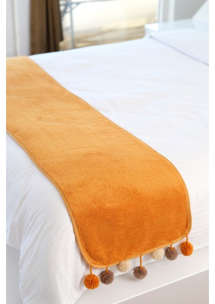 Softline Wellsoft Ponponlu Atkı /Şal/Etol/Yatak Runner