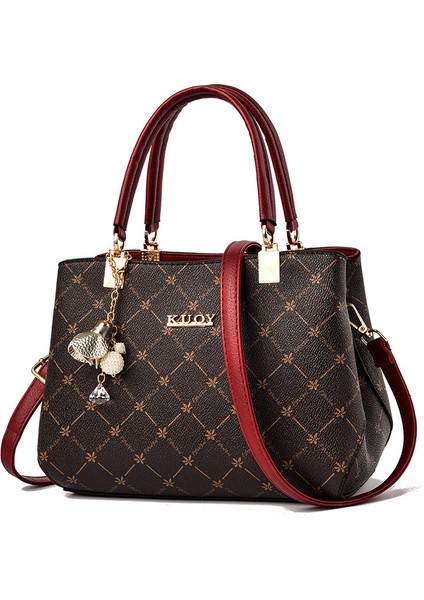 2023 Yeni Kadın Çantası Büyük Kapasiteli Atmosferik Çanta Moda Trendi Kayınvalide Omuz Askılı Çanta (Yurt Dışından)