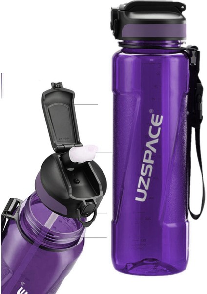 Fiftyfifty Pipetli 1000ML -Büyük Boy- Tritan Su Matarası