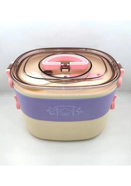 BL50251 Lunch Box Çelik Çift Katlı Lila