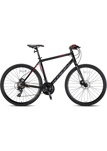 SPX100 28 Jant 21 Vites 50 cm Hidrolik Disk Fren Şehir Bisikleti - Siyah-Kırmızı-Füme