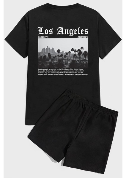 Only Trendwear Los Angles Baskı Şort Takım