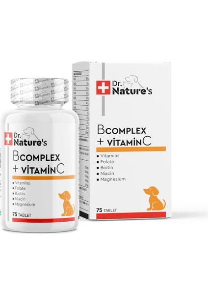 Dr. Natures Dog B Complex + Vıt C Köpeklerde Bkomplex Vitamini Besin Takviyesi (75 Tablet)