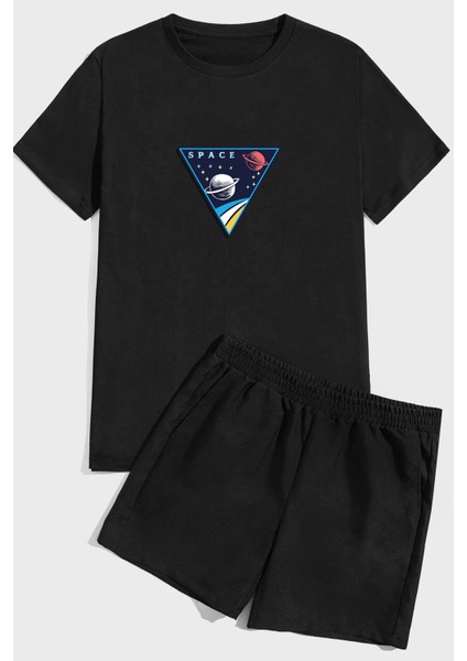 Only Trendwear Space Baskı Şort Takım