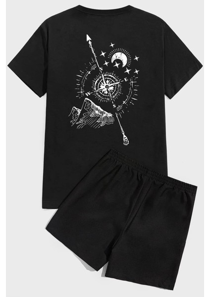 Only Trendwear Pusula Baskı Şort Takım