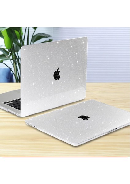 Nezih Case Apple Macbook Air 13.3 M1 2020 Simli Parlak Crystal 360 Derece Tam Korumalı Kılıf