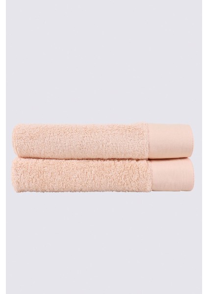 Pure Cotton 2'li El Havlusu Seti Organik Pamuk Bez Bordürlü Nakışlı Pudra 30X50 cm fiyatları