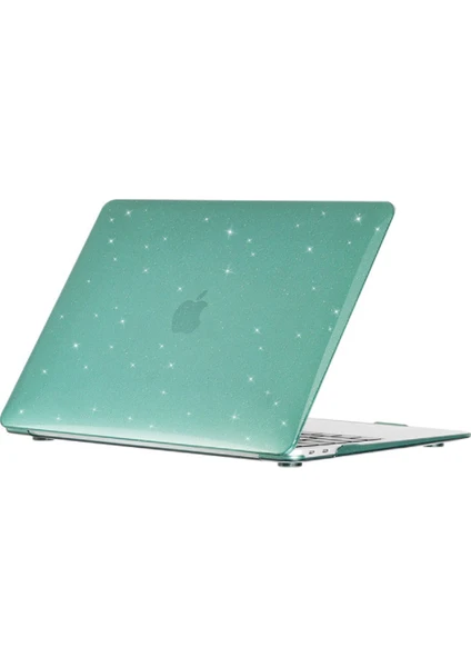 Nezih Case Apple Macbook Air 13.3 M1 2020 Simli Parlak Crystal 360 Derece Tam Korumalı Kapak