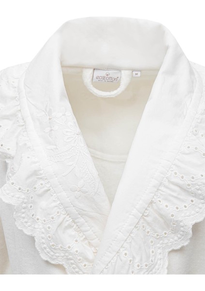 Elsa Kadın Bornoz Organik Pamuk Nakışlı Krem modelleri