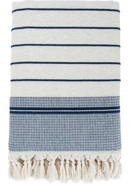 Arden Banyo Havlusu Organik Pamuk Karışımlı Kenevir Havlu Lacivert-Bej 70X140 cm fiyatları
