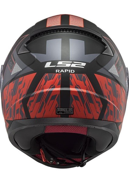 Rapıd Xtreet Mat Siyah-Kırmızı Kapalı Kask