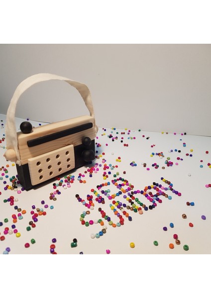 El Yapımı Ahşap Oyuncak Baby Radyo: Bebekler ve Çocuklar Için Güvenli+1 +2 +3 Yaş Hediyelik Oyuncak - Beyaz modelleri