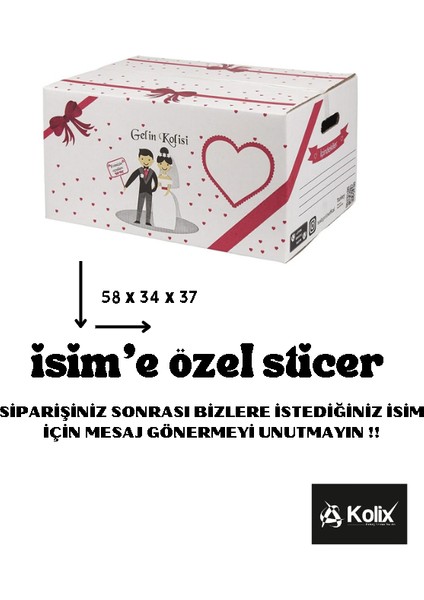 Kolix Standart Çeyiz - Taşıma Kolisi En Kalın Büyük ve Sağlam Zımba Dikişli Koli