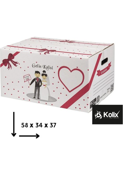 Kolix Standart Çeyiz - Taşıma Kolisi En Kalın Büyük ve Sağlam Zımba Dikişli Koli