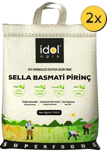 Sella Basmati Pirinç 5 kg x 2 Adet