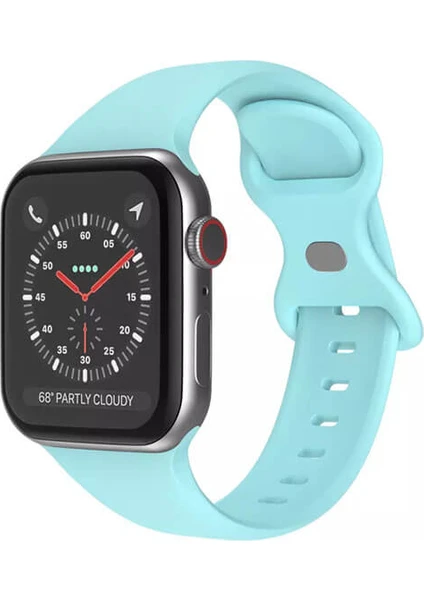 Apple Watch 1, 2, 3, 4, 5, 6, 7, 8, Se Silikon Kordon Kayış - M-L Beden 38/40/41MM - Mavi