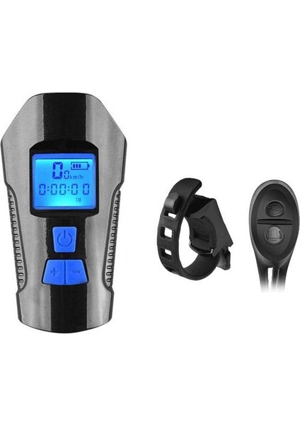 T6 LED 1000 Lümen Kornalı ve Hız Göstergeli Su Geçirmez USB ile Şarj Edilebilir Bisiklet Farı
