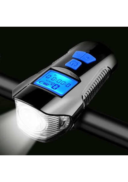 T6 LED 1000 Lümen Kornalı ve Hız Göstergeli Su Geçirmez USB ile Şarj Edilebilir Bisiklet Farı