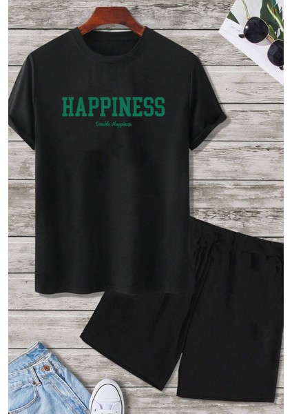 Happiness Baskı Şort Takım