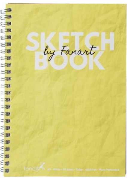 Fanart Academy Sketch Book 120 gr Spiralli 50 Yp A5 Sarı 8674