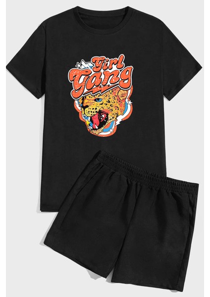 Only Trendwear Girl Gang Baskı Şort Takım