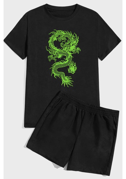 Only Trendwear Chinese Dragon Baskı Şort Takım