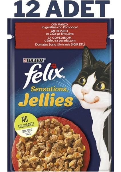 Sensation Sığır Etli Domatesli Kedi Konservesi 12X85 gr