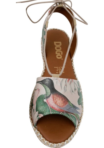 Kadın Vegan Deri Bej Bağcıklı Sandalet - Wings to Fly Tasarım fırsatları